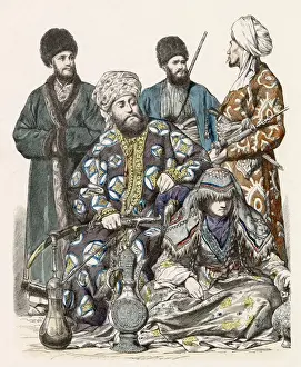 Regions Prints: A group of five Afghans from various regions Date: late 19th century