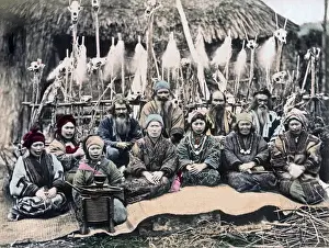 Ainu Prints: Group of Ainu, Hokkaido, Japan, circa 1880s