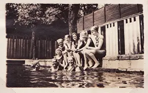 Group of nine at baths