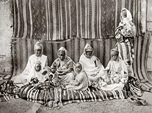 Algerian Prints: Group of black Algerian women and children, circa 1890