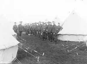 Breconshire Prints: Group of Brecknockshire soldiers at an army camp