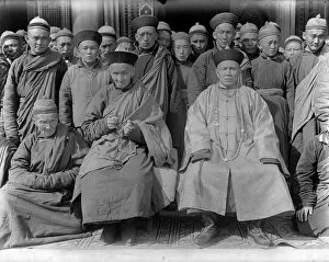 Elders Collection: A group of Buddhist men of various ages in Kashgar