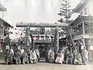 Group of Buddhist priests, Japan, circa 1880s. Date: circa 1880s