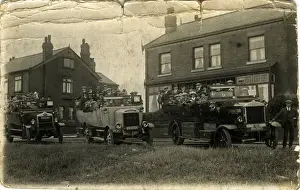 Possibly Prints: Group of Charabancs (left to right - AEG, Thornycroft, Mauds