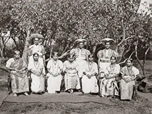 Status Prints: Group of chiefs and their wives, Kandy, Ceylon, Sri Lanka