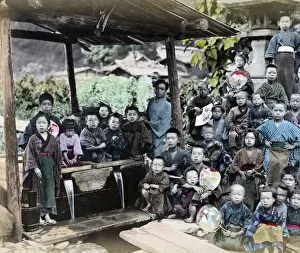 New Images May Prints: Group of children, Japan, circa 1890. Date: circa 1890