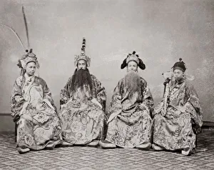 Group of Chinese actors, c. 1880 s