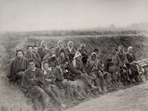 Group of country people, farm workers