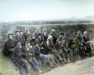 Group of farm workers, Japan
