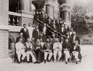 Diplomatic Prints: Group of French leaders in Seoul Korea c. 1900