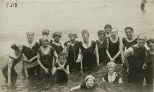Candid Prints: A group of friends in the sea at Margate, Kent