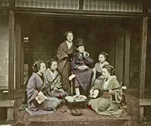 Group of geishas, Japan