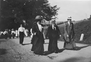 Group in hats walking