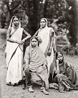 Sari Prints: Group of Indian women