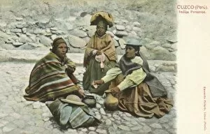 Amerindian Collection: A group of indigenous Indians - Cuzco, Peru