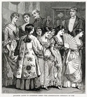 Images Dated 30th March 2021: A group of Japanese ladies at a diplomatic reception in Tokyo appear in European-style