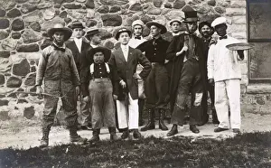 Braces Prints: Group of men in fancy dress and makeup, USA