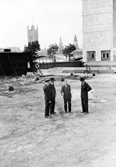 Group of men on open ground, Central London