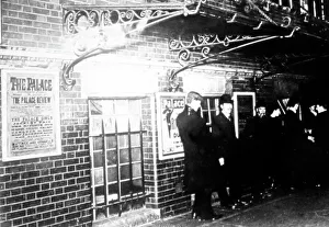 Theater Prints: Group of men outside the Palace Theatre, Shaftesbury Avenue