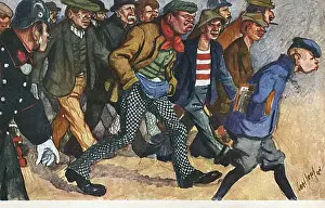 Threatening Prints: Group of men with policeman, Vienna, Austria