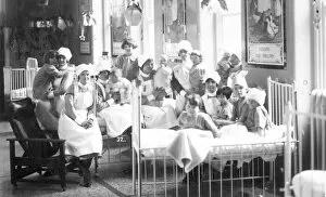 Wellbeing Gallery: Group of nurses and children, Royal Victoria Hospital