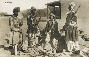 Afghans Gallery: A group of Pashtun men with rifles