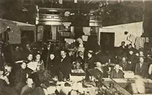 Antiques Prints: Group of people at an antiques fair