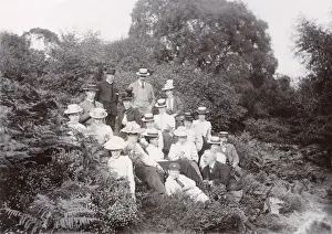 Boater Prints: Group of people in the countryside