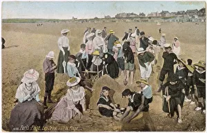 Spades Prints: A group of people having fun on the beach