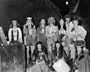 Fringe Prints: Group of people in Native American Indian costume, Cornwall