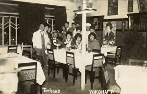 Images Dated 12th October 2016: Group of people in a Yokohama teahouse, Japan