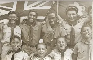 Group photo, boy scouts at Loyola Camp, British Honduras