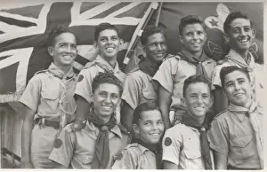 Belize Prints: Group photo, boy scouts at Loyola Camp, British Honduras