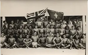 Group photo, boy scouts at Loyola Camp, British Honduras