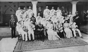 Group photo, King George V and Queen Mary in India