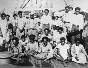 Images Dated 4th July 2016: Group photo of labourers, Fiji, South Pacific