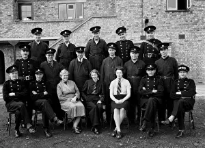 Group photo at new NFS (London Region) fire station, WW2