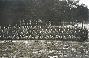 Group photo, Prussian soldiers at training camp, WW1