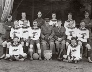 Images Dated 25th January 2017: Group photo, RFC football team, Abele, Belgium, WW1