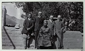 Advance Collection: Group photo, Tashi Lama with four men in western clothes, from a fascinating album which reveals