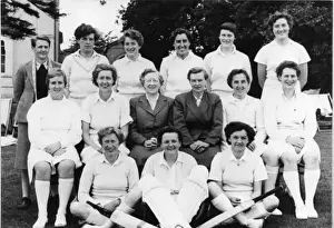 Group photo, women police officers in cricket team