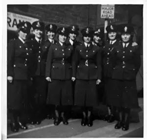 Group photo, nine women police officers, London