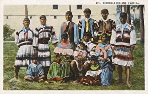 Florida Prints: A group of Seminole Indians - Florida, USA