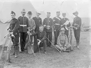 Kepi Prints: Group of soldiers and civilians at a training camp