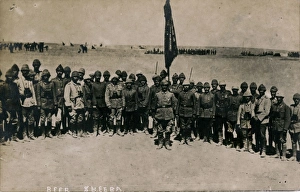Images Dated 23rd January 2012: Group of soldiers with flag, Beersheba, Middle East