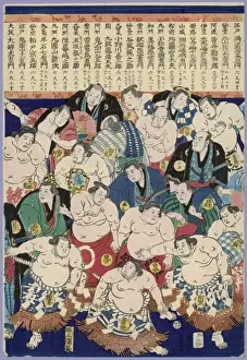 Wrestlers Prints: Group of Sumo Wrestlers
