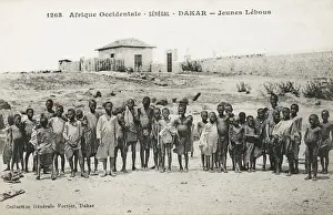Senegal Prints: Group of young Lebous children at Dakar, Senegal