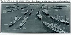 Aquitania Gallery: Growth of big German liners by G. H. Davis