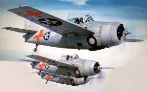 Crosses Prints: Grumman F4F-3A trio in echelon of VMF-111, Nov 1941 -pa