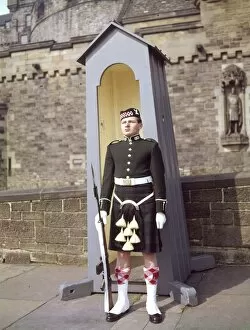 Guard on sentry duty, Edinburgh Castle, Scotland